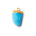 17x10mm Gold Leafed Turquoise Howlite Horn Pendant 1 piece - The Bead Traders