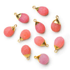 17x10mm Gold Leafed Watermelon Chalcedony Pear Pendant 1 Bead - The Bead Traders