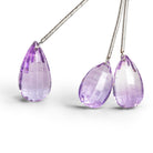 17x10mm Pink Amethyst Faceted Teardrop Focals 3 Beads - The Bead Traders