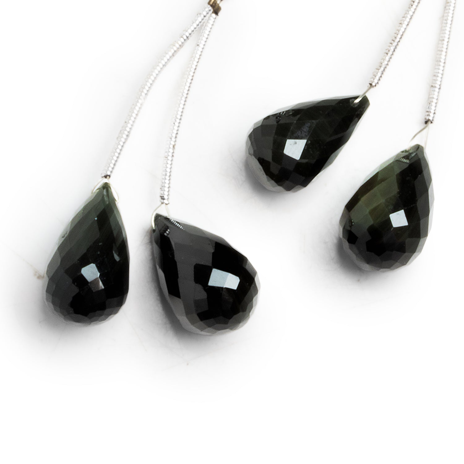 17x10mm Rainbow Obsidian Faceted Teardrop Focals 2 Beads - The Bead Traders