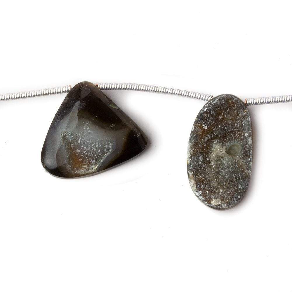 17x11mm Chestnut Brown Agate Drusy 7 Beads - The Bead Traders