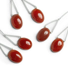 17x11mm Red Chalcedony Oval Focals Set of 2 Beads - The Bead Traders