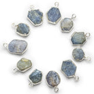 17x11mm Silver Leafed Sapphire Nugget Pendant 1 bead - The Bead Traders
