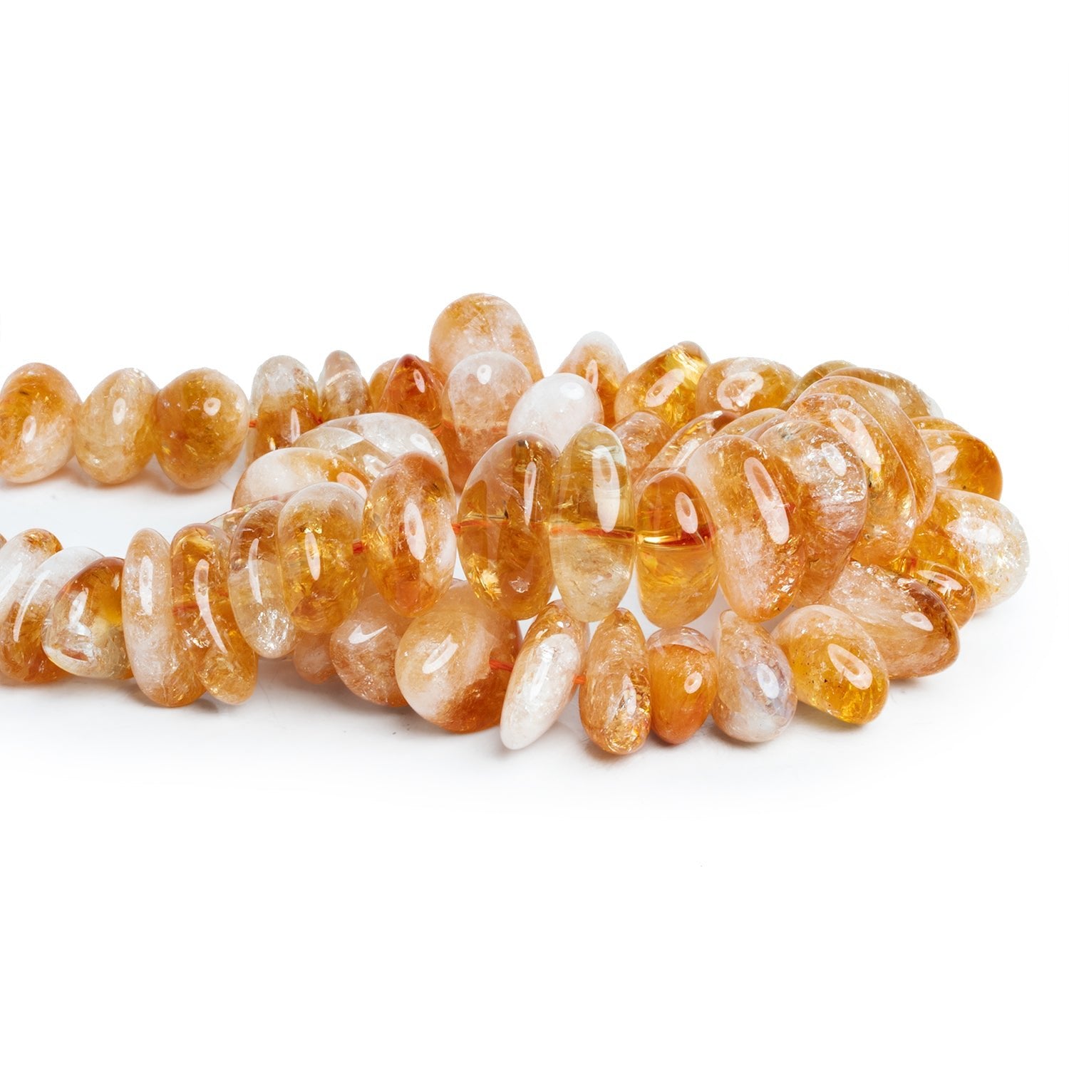 17x12mm Bi - Color Citrine Plain Nuggets 16 inch 51 beads - The Bead Traders