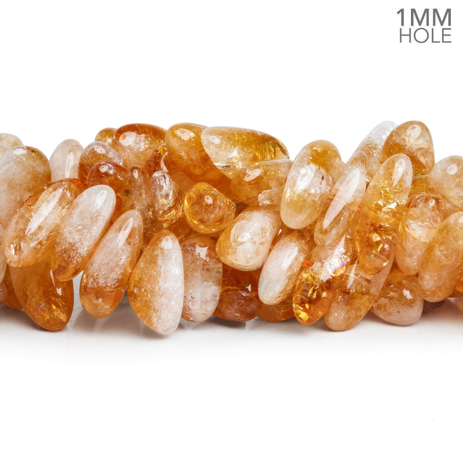 17x12mm Bi - Color Citrine Plain Nuggets 16 inch 51 beads - The Bead Traders