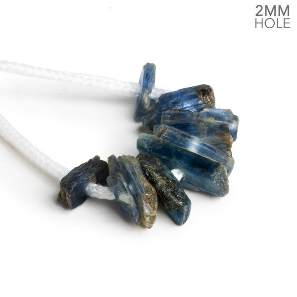 17x12mm Blue Kyanite 2mm Large Hole Natural Crystals 9 Beads