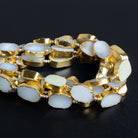 17x12mm Gold Leafed White Opal Slices 8 inch 11 beads - The Bead Traders