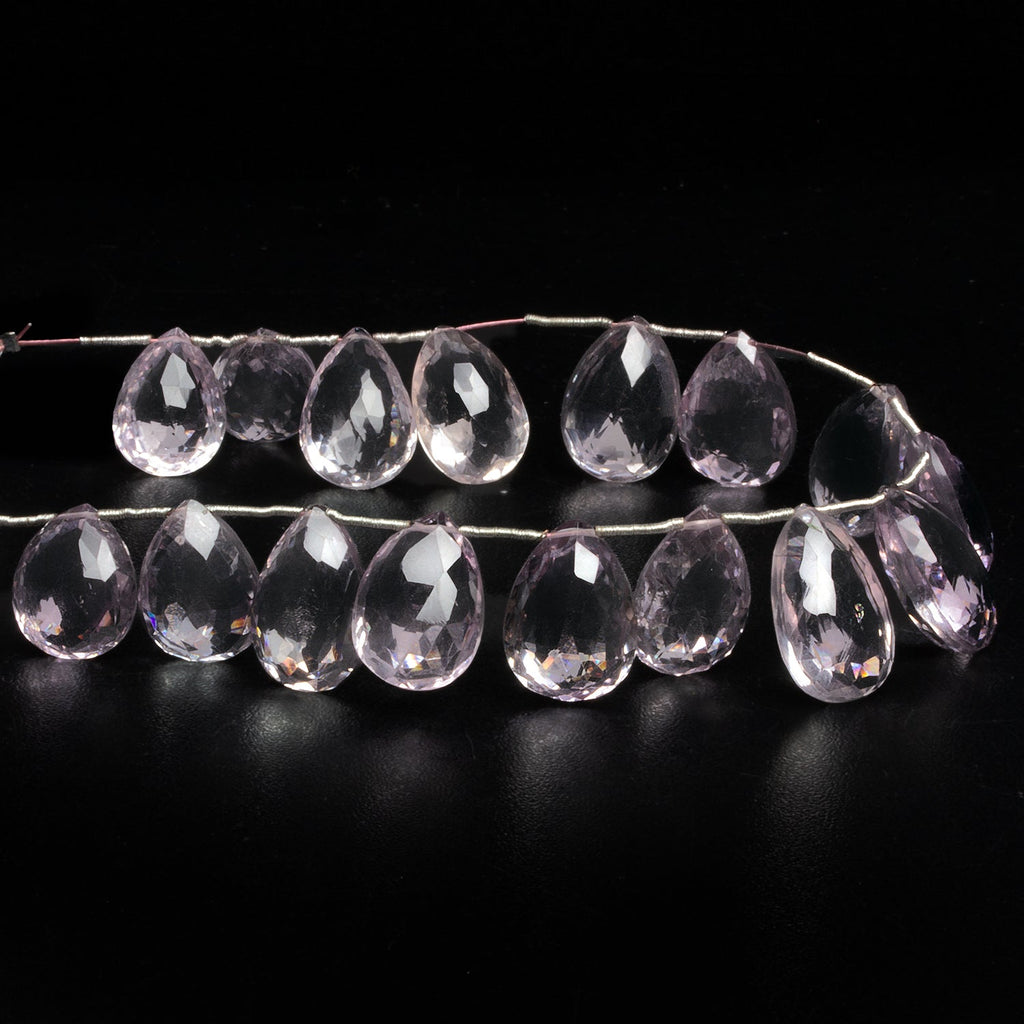 17x12mm Pink Amethyst Faceted Pears 8 inch 17 beads - The Bead Traders