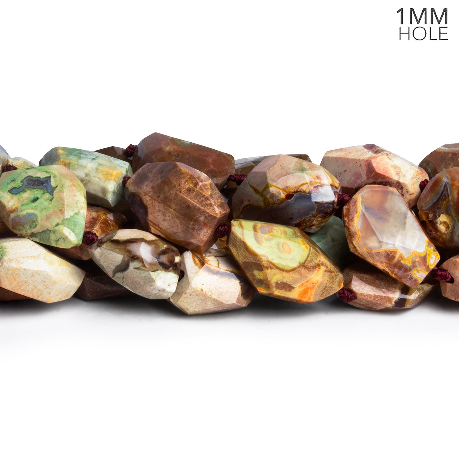 17x12mm Thunder Egg Agate Faceted Nuggets 16 inch 20 beads - The Bead Traders