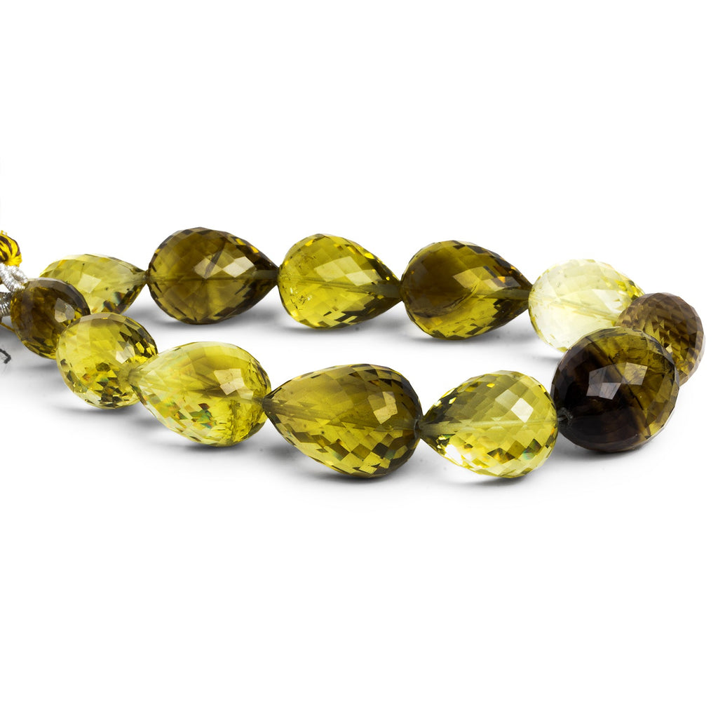 17x13mm Bicolor Quartz Faceted Teardrops 8 inch 12 beads - The Bead Traders