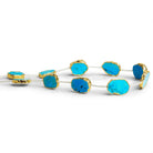 17x13mm Gold Leafed Howlite Straight - Drilled Slices 11 inch 11 beads - The Bead Traders