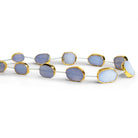17x13mm Gold Leafed Turkish Chalcedony Straight - Drilled Slices 11 inch 11 beads - The Bead Traders