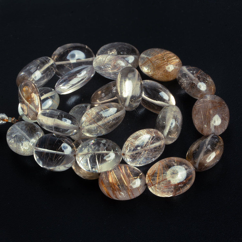 17x13mm Rutilated Quartz Plain Ovals 17 inch 24 beads - The Bead Traders