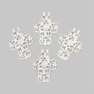 17x14.5mm Filigree Cross Two Ring Pendant Charm Set of 4 pieces - The Bead Traders