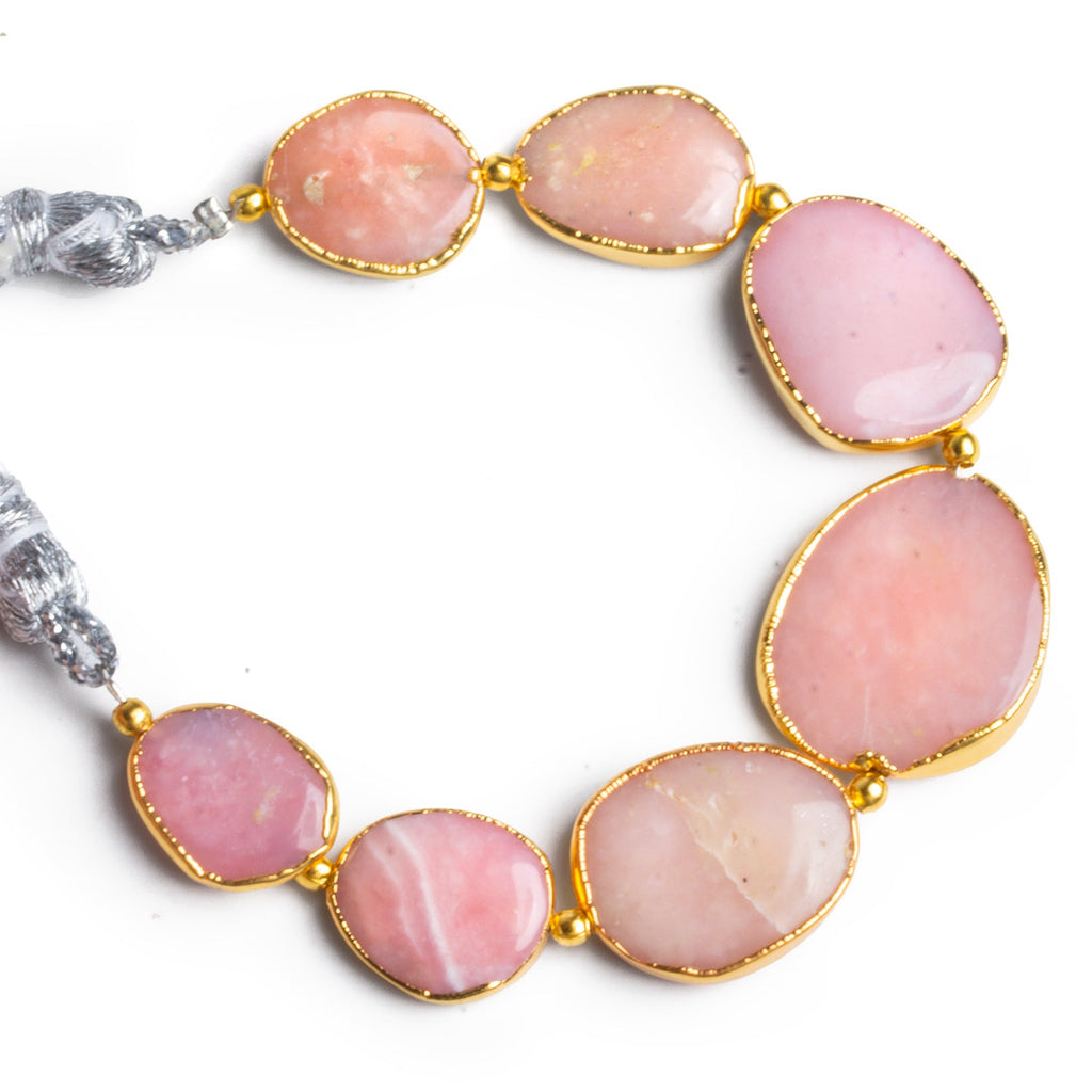 17x14mm Gold Leafed Pink Peruvian Opal Nuggets 4 inch 7 beads - The Bead Traders