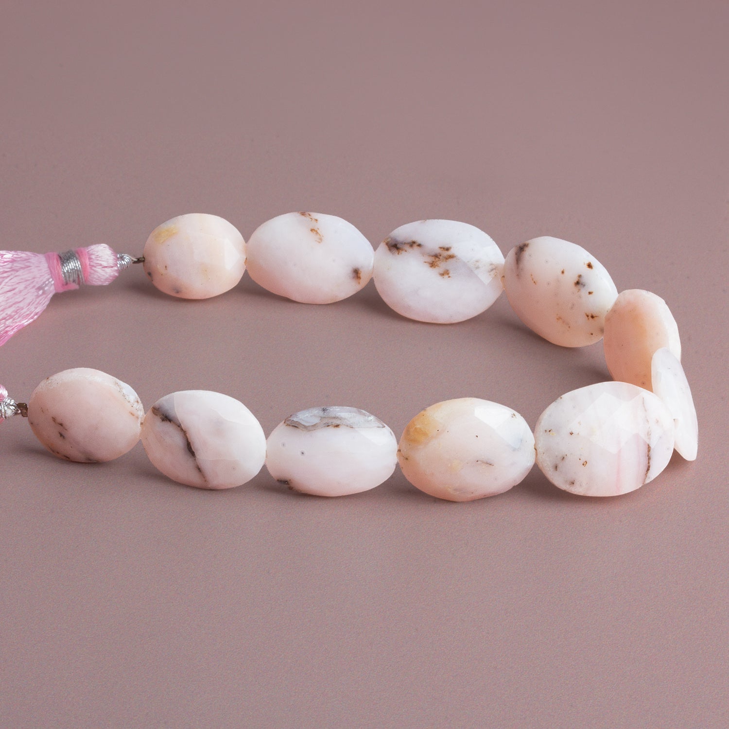 17x14mm Pink Peruvian Opal Faceted Nuggets 7.5 inch 11 beads - The Bead Traders