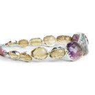 17x15mm Silver Leafed Multi Gemstone Nuggets 7.5 inch 12 beads - The Bead Traders