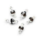 17x7mm Silver Leafed Faceted Barrel Connector 1 Bead - The Bead Traders