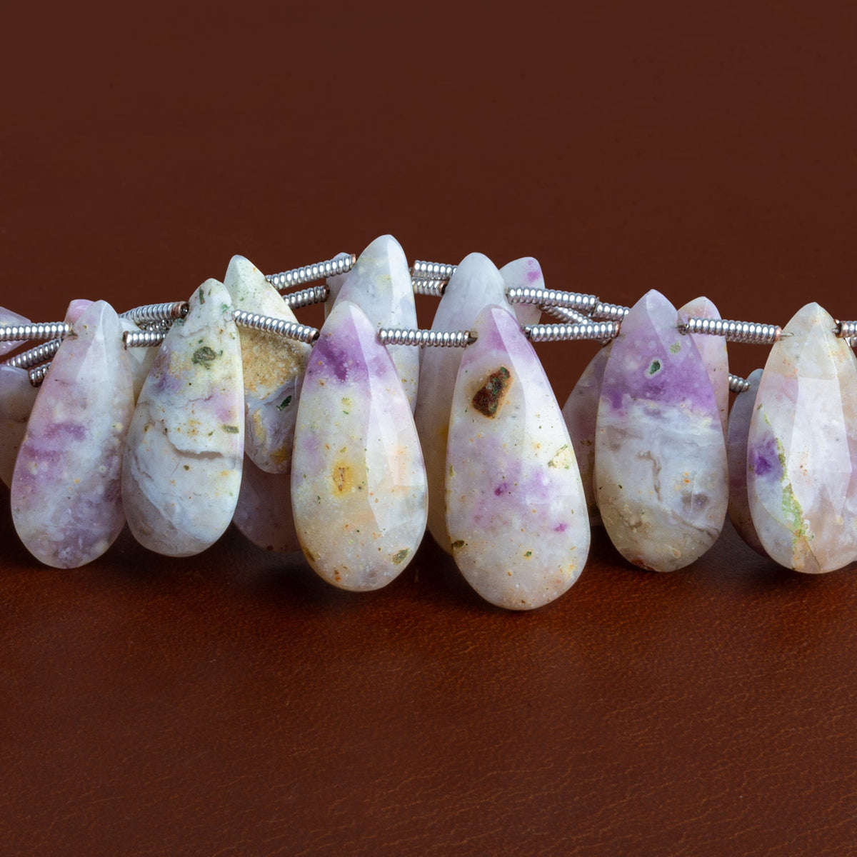17x8mm Morado Purple Opal Faceted Pears 8 inch 18 beads - The Bead Traders