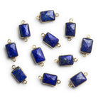 17x8mm Vermeil Bezeled Rectangle Connector 1 Bead - The Bead Traders