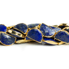17x9mm Gold Leafed Lapis Lazuli Faceted Half Moons 4 inch 7 beads - The Bead Traders