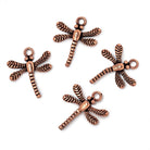 18.5mm Dragonfly Pendant Charms Set of 4 – Antiqued Copper
