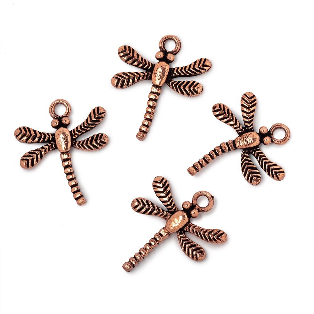 18.5mm Dragonfly Pendant Charms for Jewelry Making – Set of 4 - The Bead Traders