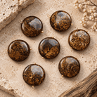 18mm Bronzite Wire-Wrapped Coin Pendant 1 Bead - The Bead Traders