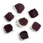 18mm Silver Leafed Berry Drusy Square Connector 1 Bead - The Bead Traders