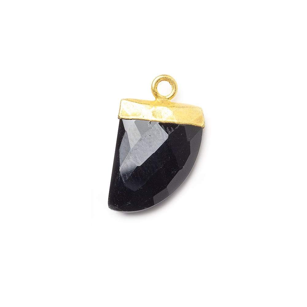 18x10mm 24kt Gold Leafed Black Spinel Horn Pendant 1 piece - The Bead Traders