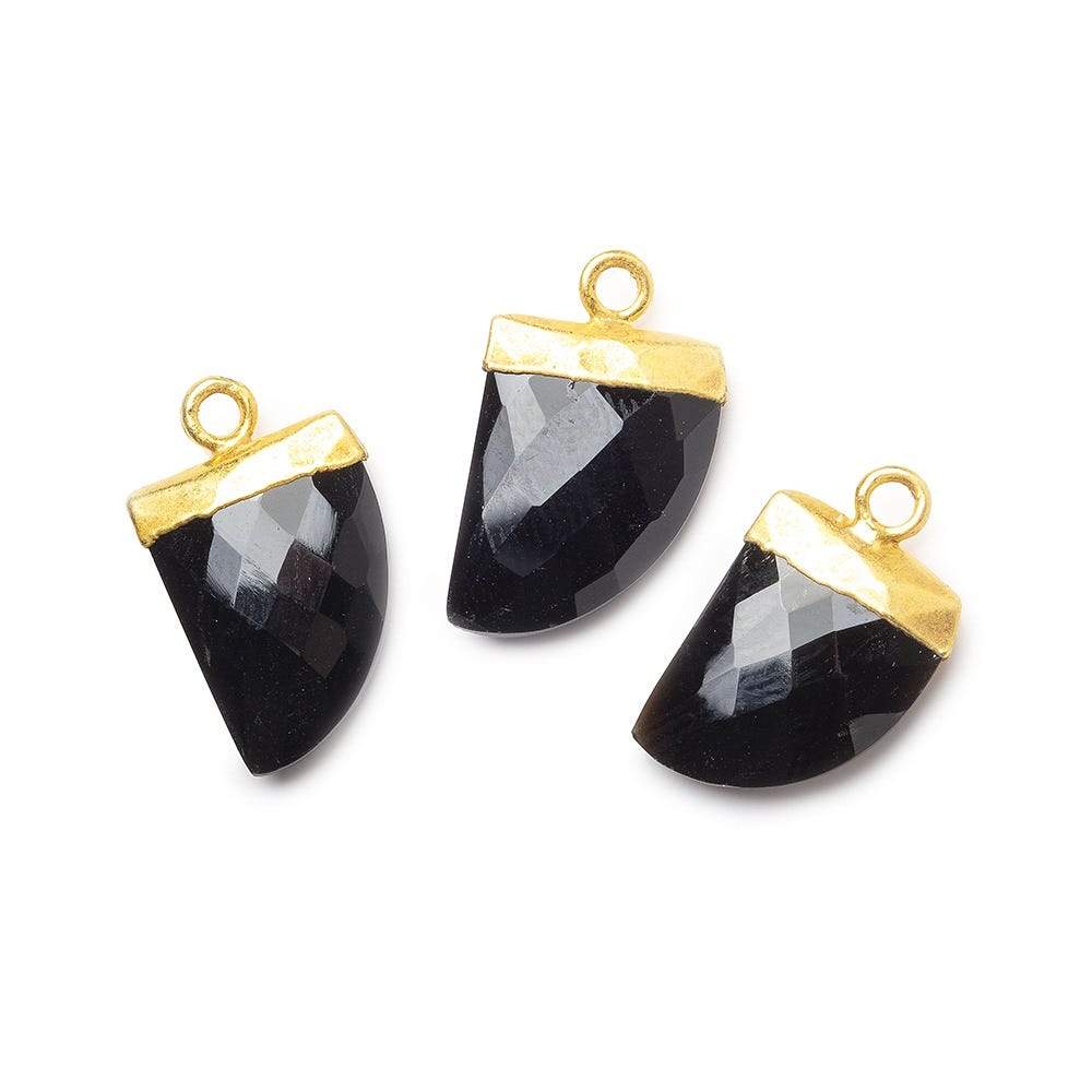 18x10mm 24kt Gold Leafed Black Spinel Horn Pendant 1 piece - The Bead Traders