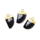 18x10mm 24kt Gold Leafed Black Spinel Horn Pendant 1 piece - The Bead Traders