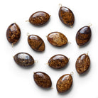 18x10mm Bronzite Wire-Wrapped Oval Pendant 1 Bead - The Bead Traders