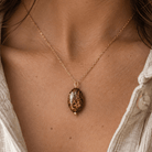 18x10mm Bronzite Wire-Wrapped Oval Pendant 1 Bead - The Bead Traders