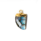 18x10mm Gold Leafed Labradorite Horn Pendants 1 piece - The Bead Traders