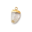 18x10mm Gold Leafed Rutilated Quartz Horn Pendant 1 piece - The Bead Traders