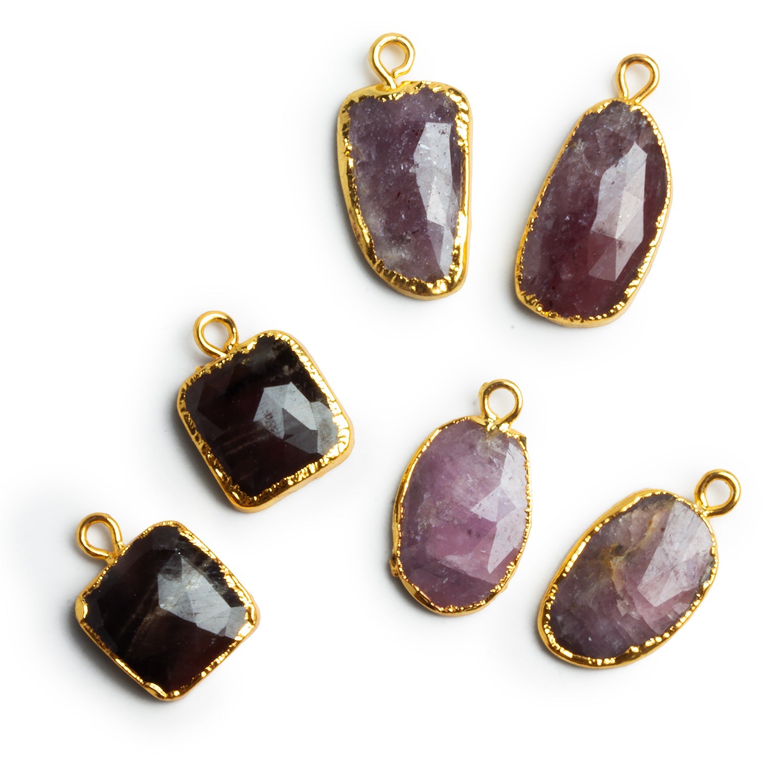 18x10mm Gold Leafed Sapphire Pendants Set of 2 Beads - The Bead Traders