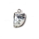 18x10mm Silver Leafed Light Dendritic Opal Horn Pendants 1 piece - The Bead Traders