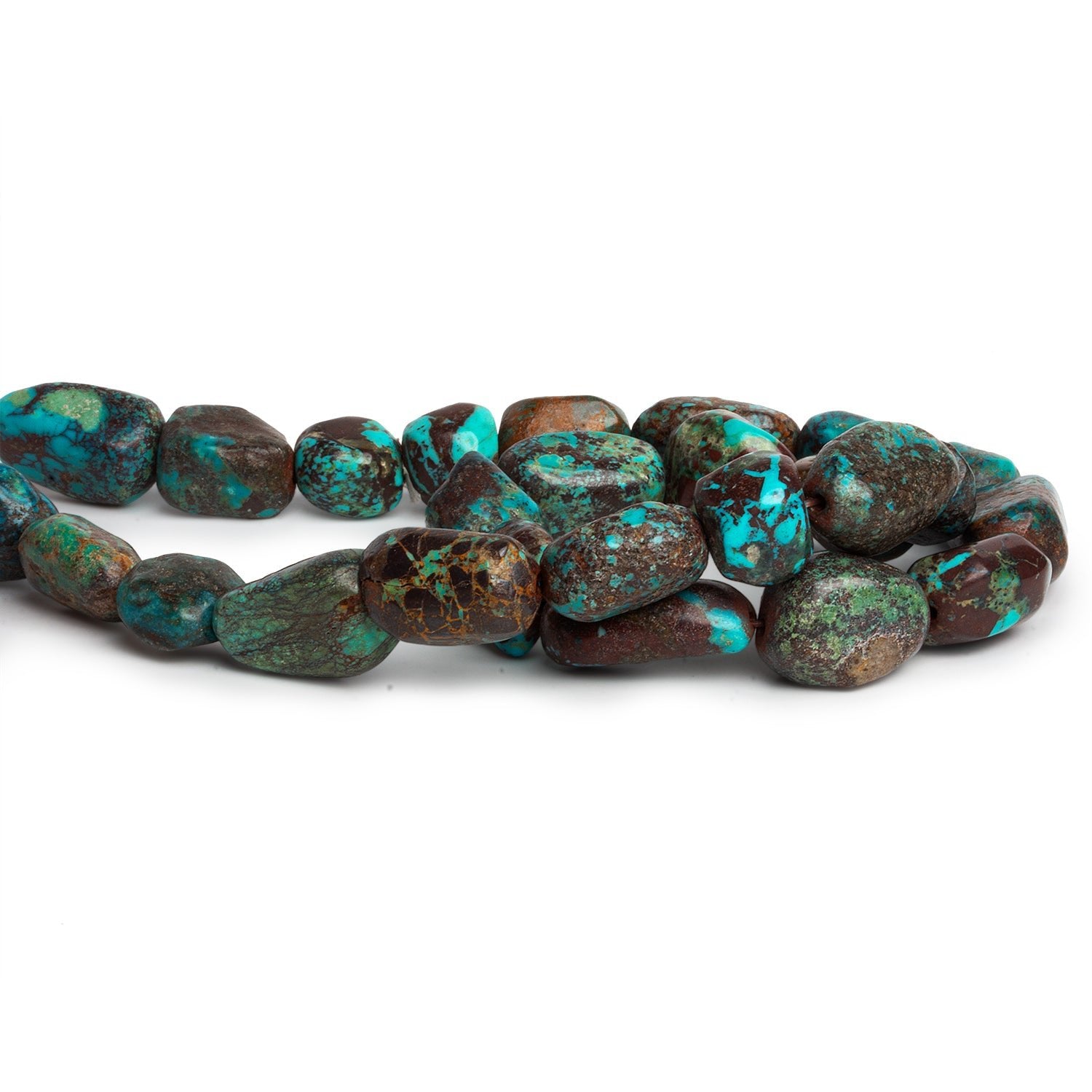 18x12mm Natural Chinese Turquoise Nuggets 15 inch 20 beads - The Bead Traders
