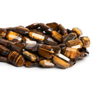 18x12mm Tiger's Eye Faceted Rectangles 16 inch 20 beads - The Bead Traders
