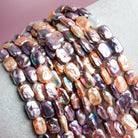 18x12mm Tri Color Rectangle Pearls 15 inch 22 beads - The Bead Traders