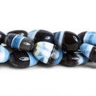 18x13mm Banded Denim Opal Plain Ovals 16 inch 21 beads - The Bead Traders