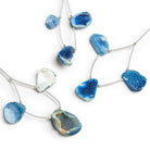 18x13mm Blue Drusy Nugget Focals Set of 3 Beads - The Bead Traders