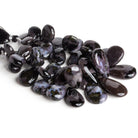 18x13mm Indigo Gabbro Plain Pears 7 inch 38 beads - The Bead Traders