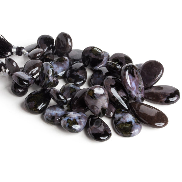 18x13mm Indigo Gabbro Plain Pears 7 inch 38 beads