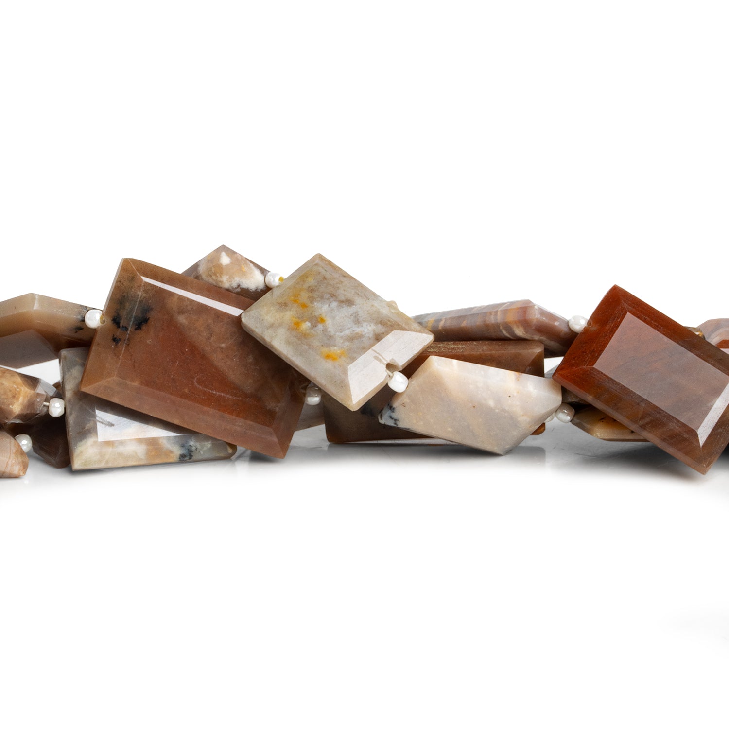 18x13mm Jasper Faceted Rectangles 8 inch 10 beads - The Bead Traders