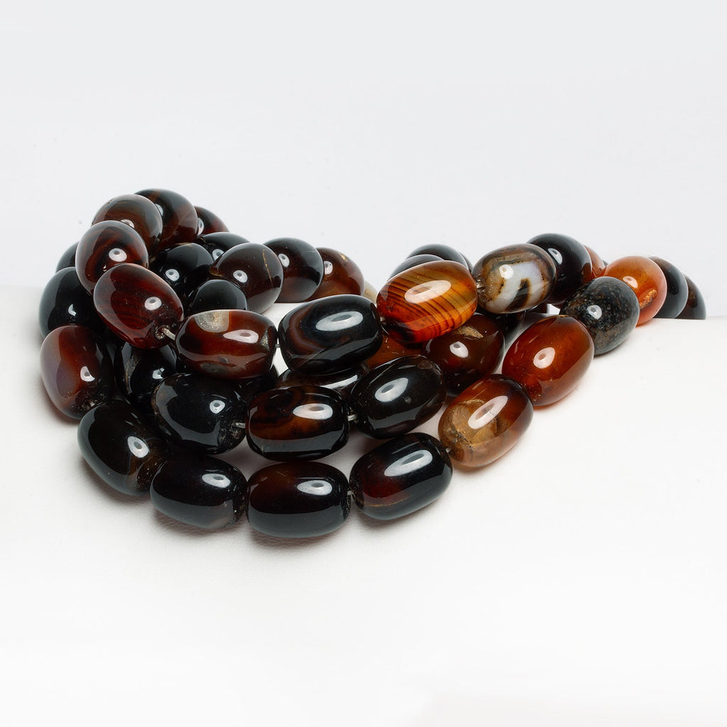 18x13mm Multicolor Agate Barrel Tubes 15 inch 21 beads - The Bead Traders