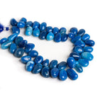 18x13mm Navy Blue Chalcedony Jelly Beans 12 inch 48 beads - The Bead Traders