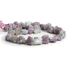 18x13mm Pink Tourmaline Natural Crystals 14 inch 27 beads - The Bead Traders