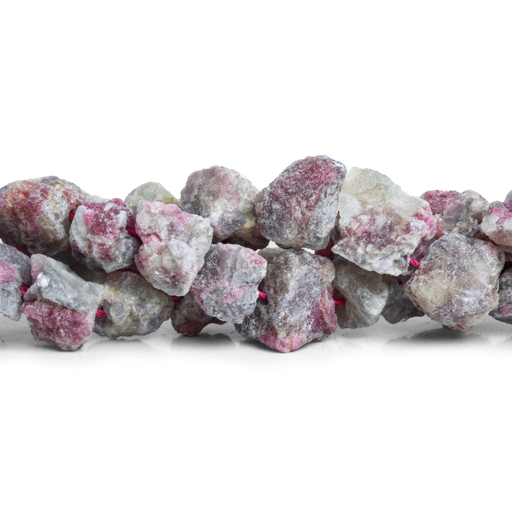 18x13mm Pink Tourmaline Natural Crystals 14 inch 27 beads - The Bead Traders